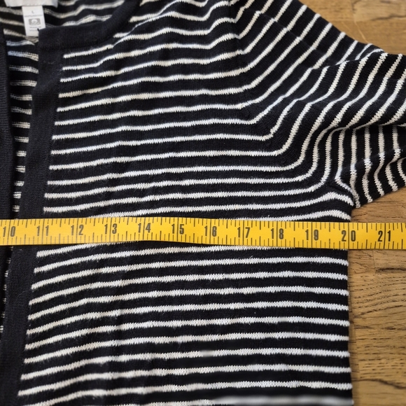 Charter Club Open Front Striped Cardigan - Picture 6 of 7